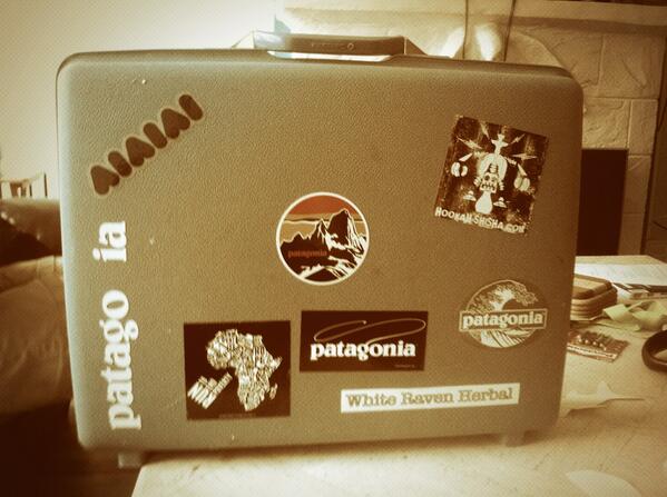 robironside's tweet photo. @patagonia thanks for the free stickers, the suitcase is looking great http://t.co/hEvJwIgGOc