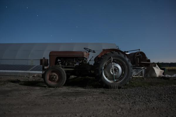 Late night, walking around the farm w/ a beer and camera on tripod… Here's the Ferguson w/ Big Dipper in background: