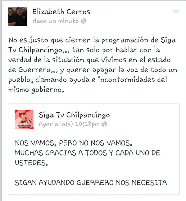 ElyMaktub's tweet photo. #CensuraVergüenzaenGuerrero @CarlosLoret @refoaxaca @lopezdoriga @brozoxmiswebs @GrizzlyMAF @PedroFerriz http://t.co/JwoOW9PS23
