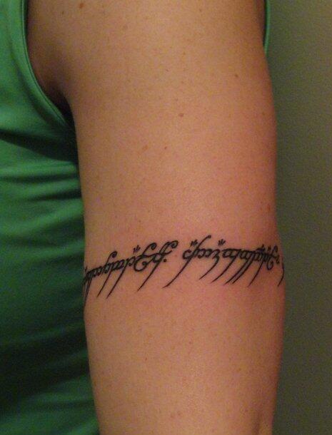 Tengwar Text Of The One Ring Transparent In  Lord Of The Rings Ring  Inscription Tattoo  850x250 PNG Download  PNGkit