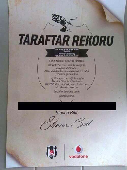 tribundergi's tweet photo. FOTO | Slaven Bilic'ten taraftara mektup http://t.co/vD5ViV2QI0
