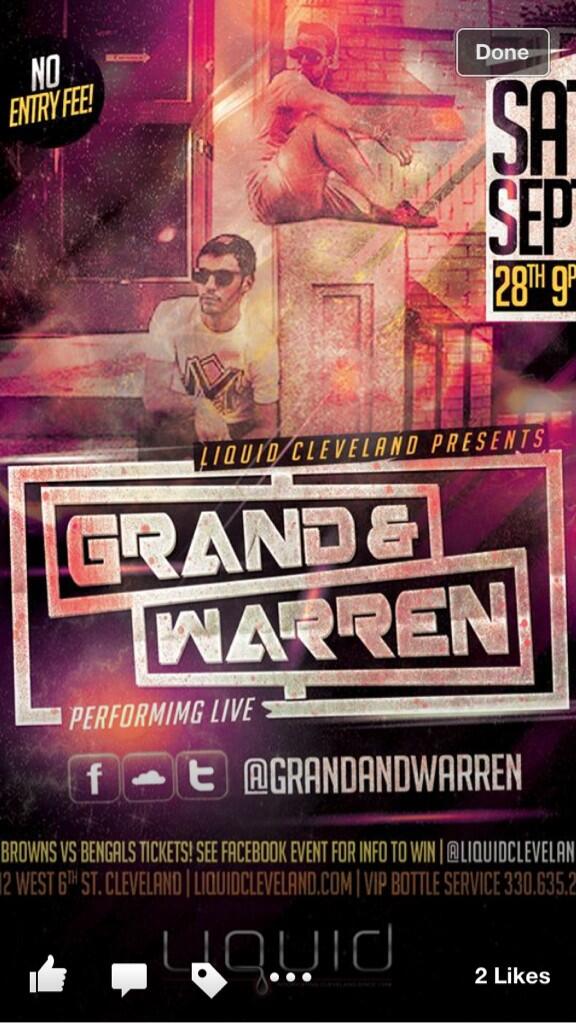 esars's tweet photo. Less than a week until @GrandandWarren comes to Cleveland @LIQUIDCLEVELAND http://t.co/nOtfujVFcR