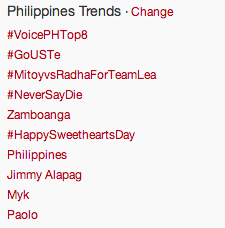 _TheVoiceKidsPH's tweet photo. #VoicePHTop8 #MitoyVSRadhaForTeamLea Myk and Paolo all trending nationwide! 4/10 pa rin tayo, Kapamilya. :) http://t.co/CymzZhyhT5