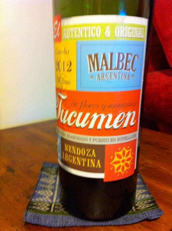 rhgoode's tweet photo. @stephenjohnbill you're tweeting! And about wine! We're drinking Malbec with a very nice label. X http://t.co/ZsLB3plMHh