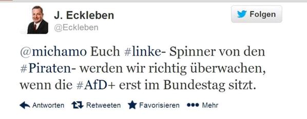 ilmditsch's tweet image. Da bleiben einem die fast 5% im Hälse stecken! @Systemsemaphore: Verbreiten, bis eure Leitungen glühen!  #btw13 #afd-