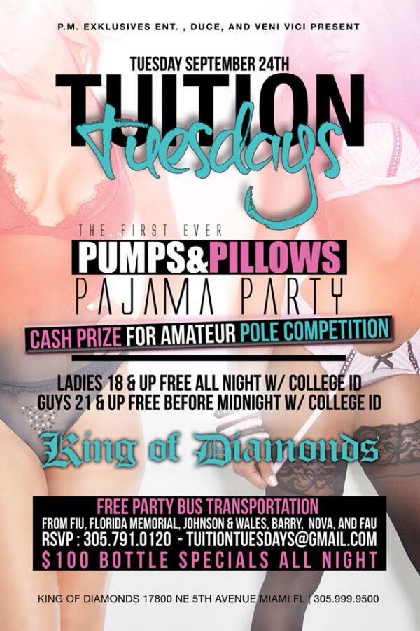 TUITIONTUESDAYS's tweet photo. PAJAMA JAM THIS WEEK AT KOD  FREE PARTY BUS 4 #FIU #FAU #JWU #BARRY #NOVA CONTACT @DUCEJ4 http://t.co/NNWgufdXHe