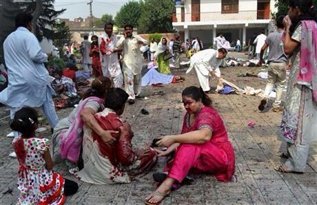 timmybrister's tweet photo. I walked out of our church gathering to sunshine &amp; light breeze. In Pakistan they walked out to this (graphic): http://t.co/Jy9fDtPmBD