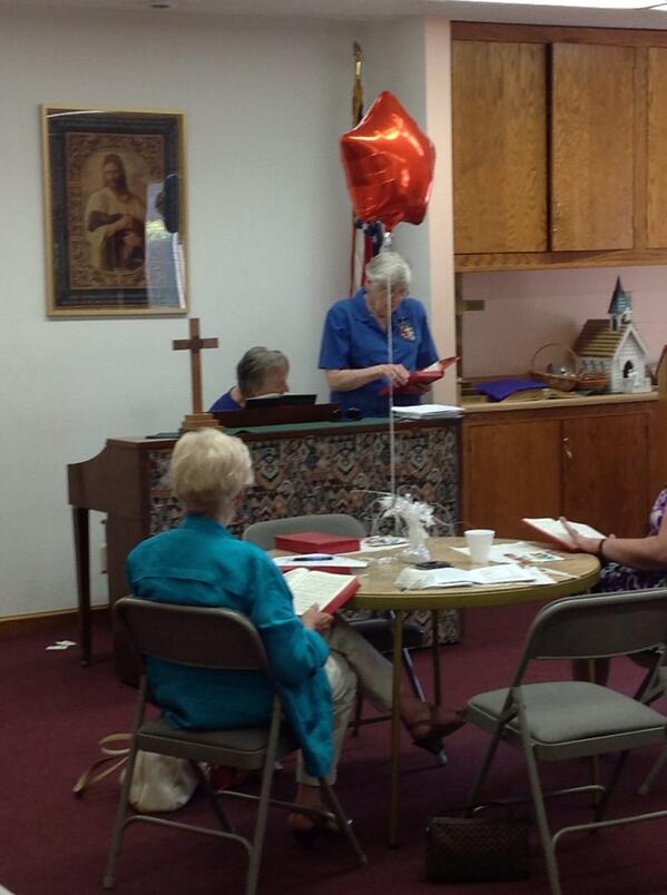 MethodistCanoga's tweet image. Virginia Lyons singing &amp;amp; playing hymns on the piano at the umw 40th anniversary party she came from chatsworth umc