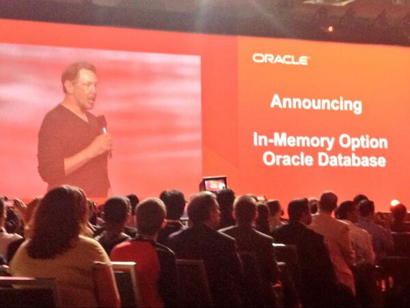 Houston we have lift off! Here we go Larry Ellison announces Oracle Database In-Memory