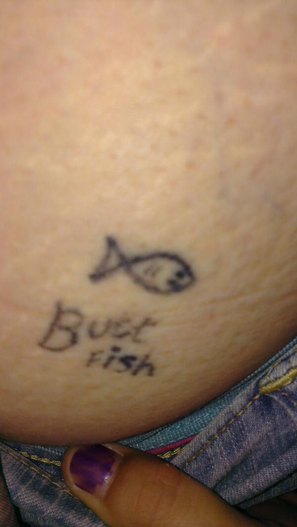 IckleChic's tweet image. My infamous arse tattoo @tattooedstunner #tatts #buttfish