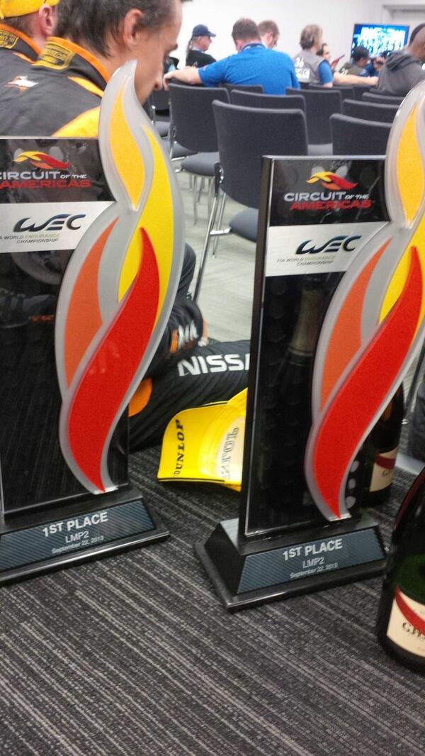 FIAWEC's tweet photo. Trophies!! #COTAWEC @circuitamericas http://t.co/D1rX4QuboB