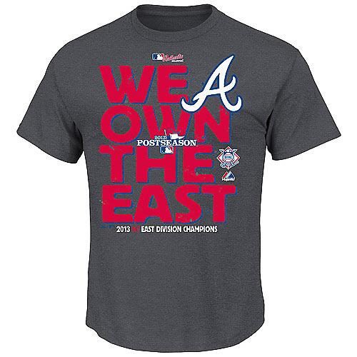Braves's tweet photo. Celebrate with us: Wear the same NL East champs gear the #Braves are wearing in the clubhouse! http://t.co/uKmS7PrKo5 http://t.co/0uRLJJ7Vo7