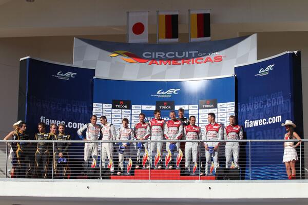 ToyotaRacingWEC's tweet photo. #TOYOTA Racing picks up second place podium finish at 6 Hours of @circuitamericas [PIC] #FIAWEC #COTAWEC http://t.co/UMAU0MnZih