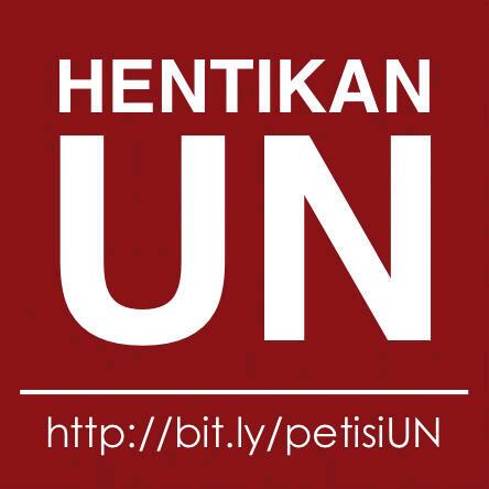 bukik's tweet photo. Ayo suarakan aspirasi #hentikanUN. Gunakan avatar ini selama #konvensiUN kementerian, hari ini &amp; besok  http://t.co/TdN1KpTkA3