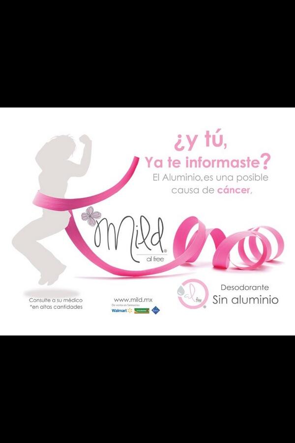 Christogebara's tweet photo. #LaVentajaDe Mild es un desodorante que no tiene aluminio, una posible causa de cancer de mama.Farmacias de Wal Mart http://t.co/kvVwvAgRKY