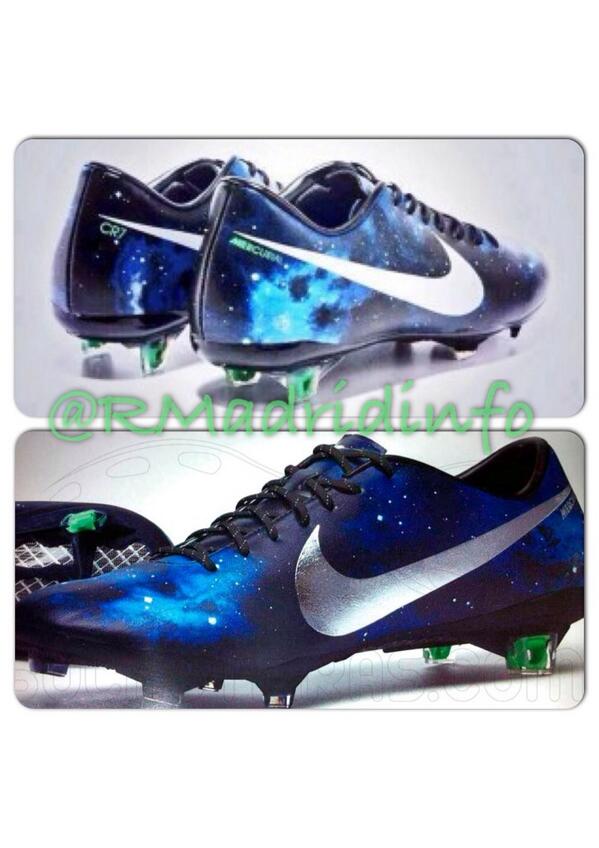 Real Madrid ³⁵ on X: "Pic: @Cristiano Ronaldo's 2014 Nike's Mercurial CR7 Galaxy Edition Boots. http://t.co/O7yL6xamcN" / X