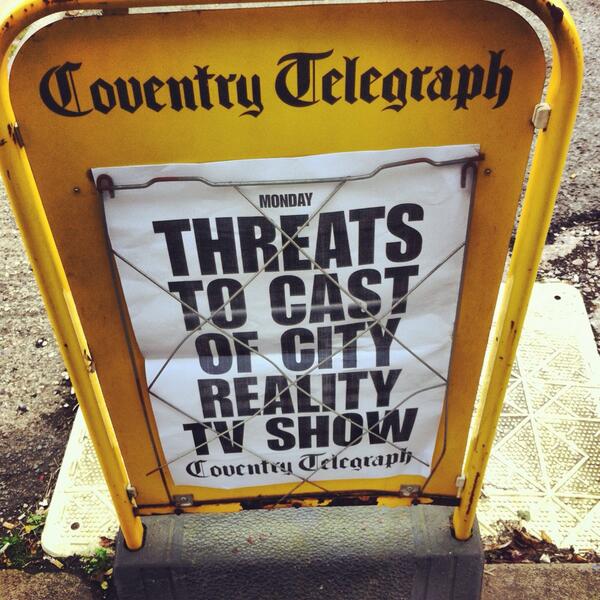 LeighBryan's tweet photo. I'm a front page news story. Eeeep! Wait till this tv show airs before you all crucify us! @SenttoCov http://t.co/5RiEqUOxO1