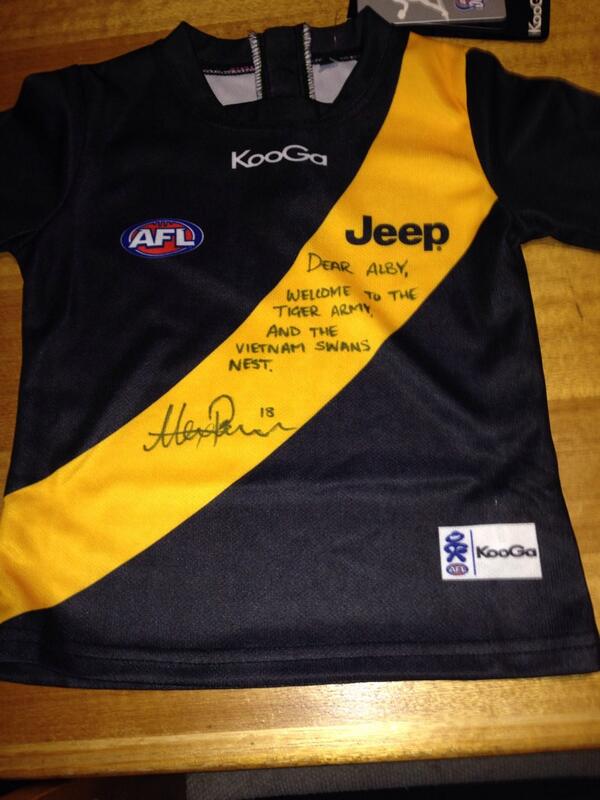 Huge props to @trossman18 for graciously signing this Tiges guernsey especially for my little guy Alby. Thanks!!