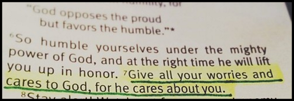 RickHaasl's tweet image. #WOD~1 Peter 5:7
Infinite possibilities to worry about, #oneanswer for every possibility...
#SurrenderItToGod!!