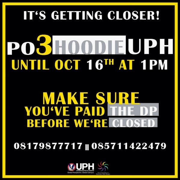 It's D-9 to close PO UPH Hoodie! Let's order now, be proud of UPH by showing your identity :)
