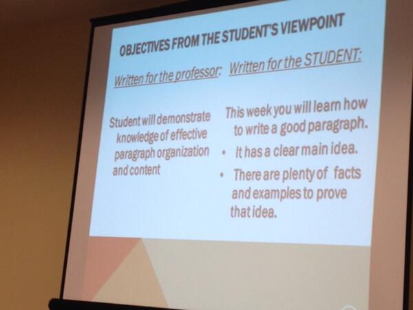 good_deirdre's tweet image. Write course objectives from student viewpoint #TPtech