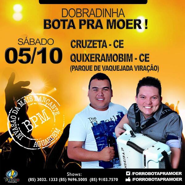 Ofbotapramoer's tweet photo. @ernandes00 Simbora Que Hoje Tem #DobradinhaDoMoer - Quixeramobim-Ce &amp; Cruzeta-Ce. Segura O Forró @MarceloMEM ! http://t.co/UxmX1MZklH