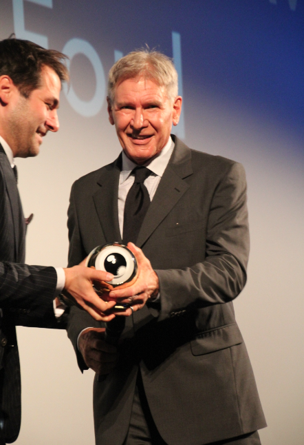 NetworkPR_de's tweet photo. Harrison Ford received Golden Eye Award #ZFF2013 , then @TommyHilfiger dinner, tonight #wettendass http://t.co/59y2yW2dWb @newinzurich