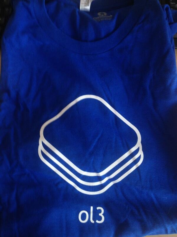 disruptivegeo's tweet image. Look what arrived today... #OpenLayers3 t-shirt!  I don&apos;t write code, so good to contribute otherwise.