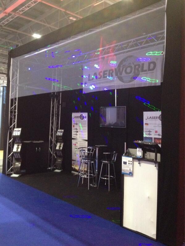 DenisPhoenix's tweet photo. Laserworld AG ready for Plasa at ExCel with 13 lasers on show - £369 to £30k powered by Phoenix &amp; Pangolin Software http://t.co/pMV9qcrbYs