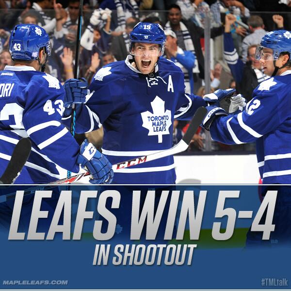 MapleLeafs's tweet photo. The #Leafs have now won three straight games to start the season #TMLtalk http://t.co/1xpAbDoJZn