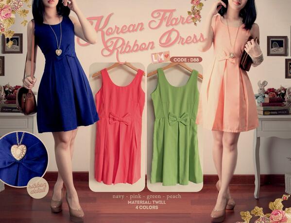 ChocoChubby_FS's tweet photo. KOREAN FLARE RIBBON DRESS D88 @95RB, ready ±14okt http://t.co/koNWOVtrNE