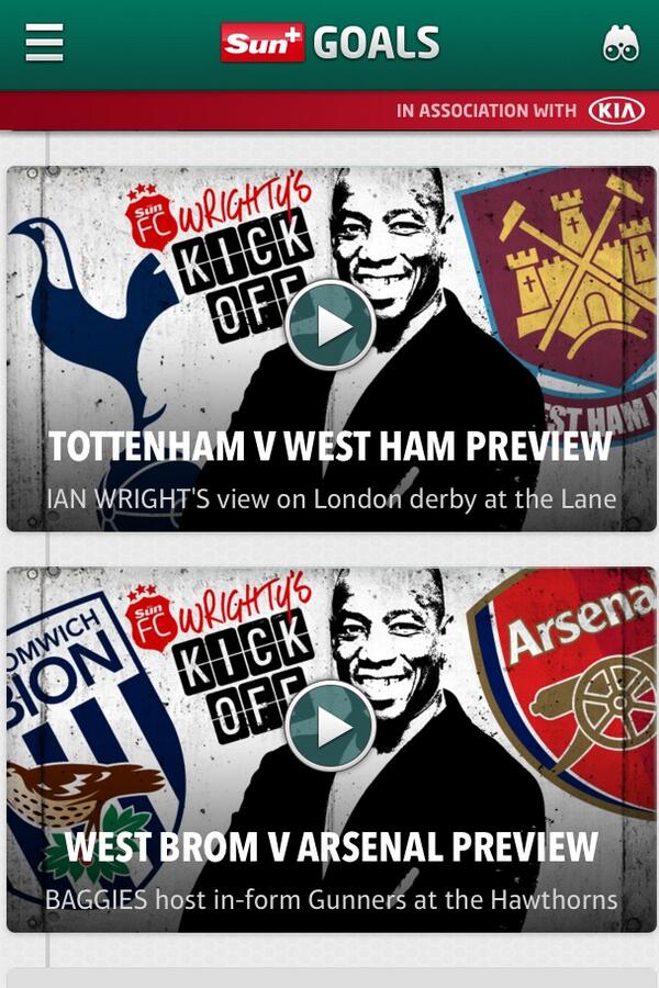 "<a href="/TheSunFC/">The Sun FC</a>: Check out <a href="/IanWright0/">Ian Wright</a> and <a href="/NatCoombs/">Nat Coombs</a> previewing the late kick-offs on the Sun Goals app and online. "