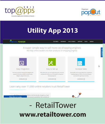 TopAppsAwards's tweet photo. @RetailTower won Utility App of the year in @TopAppsAward 2013. http://t.co/068EOXaijG