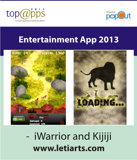 TopAppsAwards's tweet photo. #iWarriorAndKijiji won Entertainment App of the year in @TopAppsAward 2013. http://t.co/mmbFUGWB3E