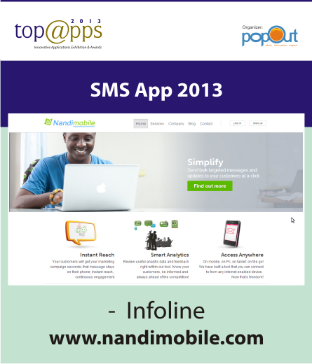 TopAppsAwards's tweet photo. #Infoline won SMS App of the year in @TopAppsAward 2013. @Nandimobile http://t.co/eEQPSYTfGc