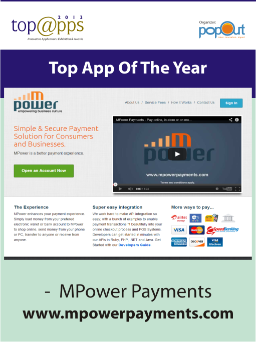 TopAppsAwards's tweet photo. #MPowerPayments won Top App of the year in @TopAppsAward 2013. #TopAppOfTheYear2013 @SMSGH http://t.co/zd96VSanzs