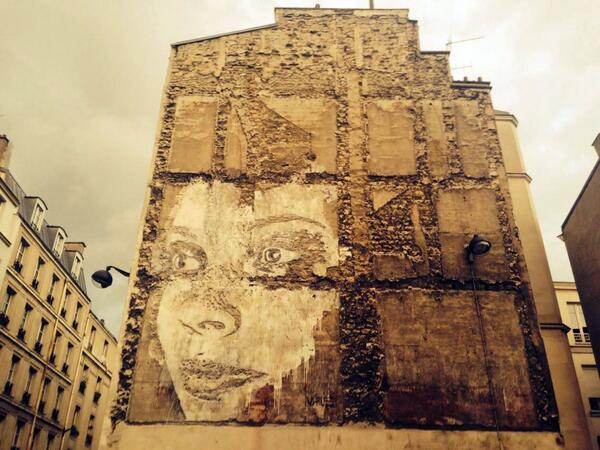 streetartnews's tweet photo. Vhils New Street Art Piece - Paris, France #streetart http://t.co/7Y3XcE12vj http://t.co/pOScXUQZoR