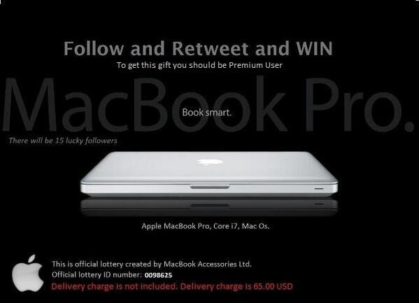 MacBookPromo_01's tweet image. FOLLOW, RETWEET &amp;amp; WIN - Apple MacBook Pro! There will be 15 lucky winners!