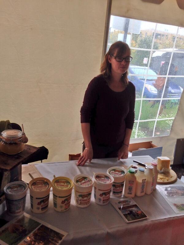 CounselorAdrian's tweet image. @ButterworksFarm Christine dishing out the goods @EatLocalVT @CityMarket #btv #vt