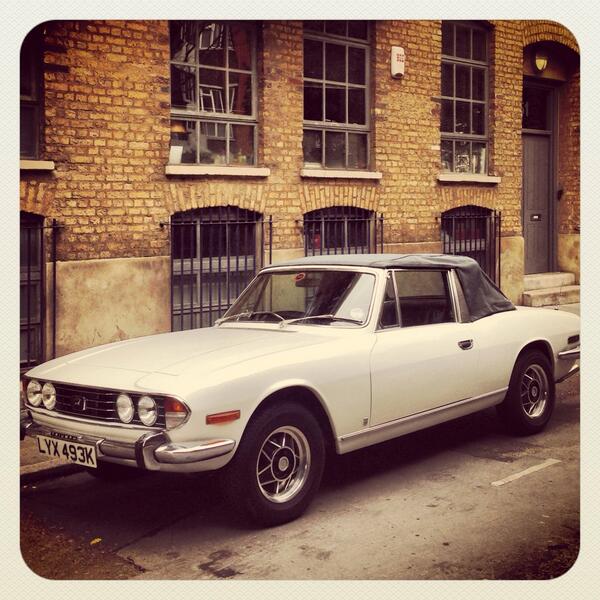 KCMANC's tweet image. Nice Triumph Stag convertible in London EC1 #designtweet
