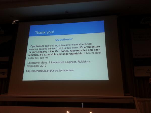 .<a href="/opennebula/">OpenNebula Systems</a> = c++ bones, ruby muscles and bash tendons #OpenNebulaConf
