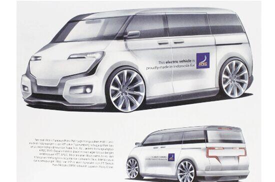 Model mobil listrik "Gendhis" karya putra-putri bangsa. Direncanakan akan dipakai di APEC. Gendhis = Gula