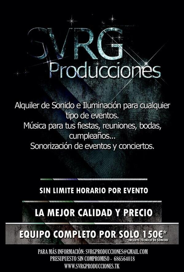SVRG_Produccion's tweet photo. Aquí esta nuestro flyer para que lo compartáis entre vuestros contactos. Muchas Gracias!!! http://t.co/9Dmej5DCjN
