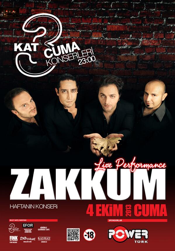 PowerTürk medya sponsorluğunda Zakkum, 4 Ekim Cuma akşamı Bursa Kat 3'te sizlerle! Sakın kaçırmayın! <a href="/zakkumonline/">ZAKKUM</a>