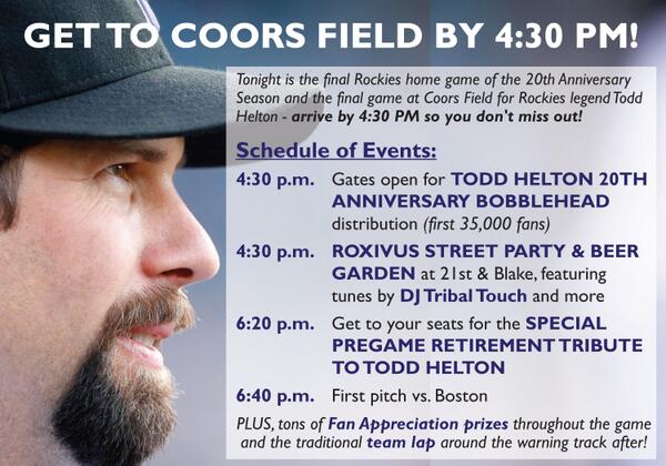 Rockies's tweet photo. IMPORTANT: Here is a timeline of tonight's events for #ToddsLastStand. Please spread the word: http://t.co/uWI17I0S5O