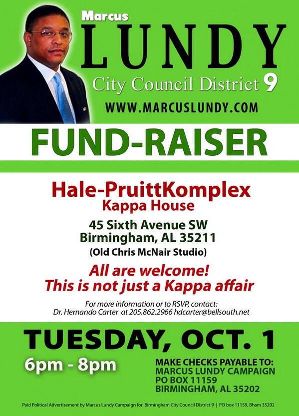 All are welcome. No donation is too small. #votelundy #october8