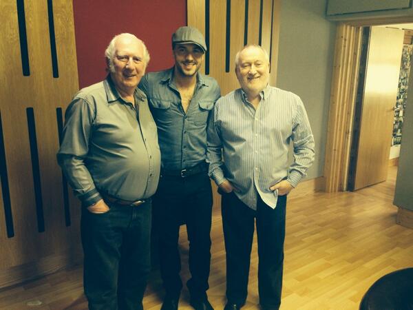 shayneTward's tweet photo. Me with my Irish hero's Foster and Allen working hard in the studio.#moate http://t.co/a7tTqhN0D6