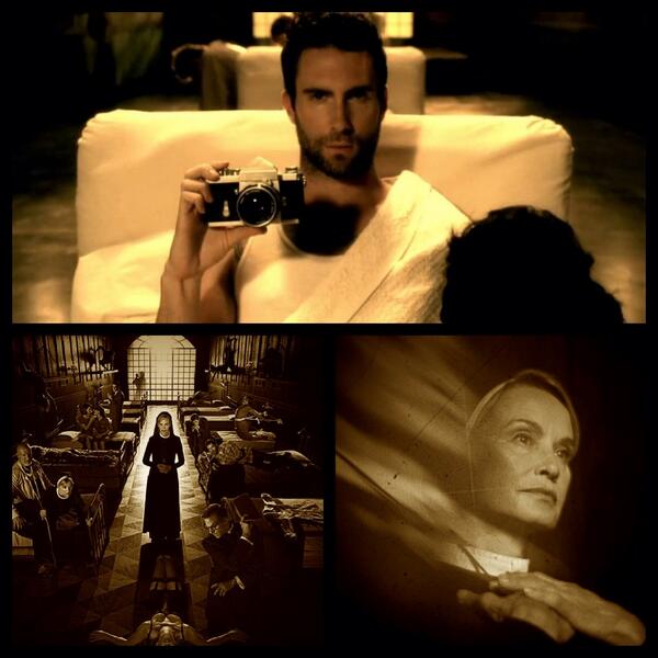 sixxTV's tweet photo. Neues aus der Anstalt. Ab morgen. #ahs #asylum with @adamlevine http://t.co/TXcczqjq0k