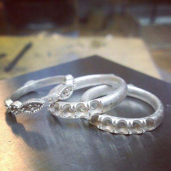 Fresh batch of castings #tw #justinwellsjewelry #b9creator #14k #whitegold #onmybenchtoday #instajewelrygroup #in...