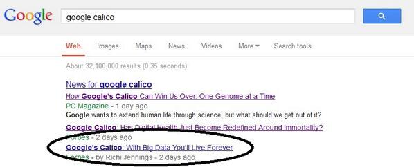 GregoryPings's tweet image. @RiCHi  So I googled #GoogleCalico, and your article on #NetAppVoice was No. 4 from the top. Very nice!
